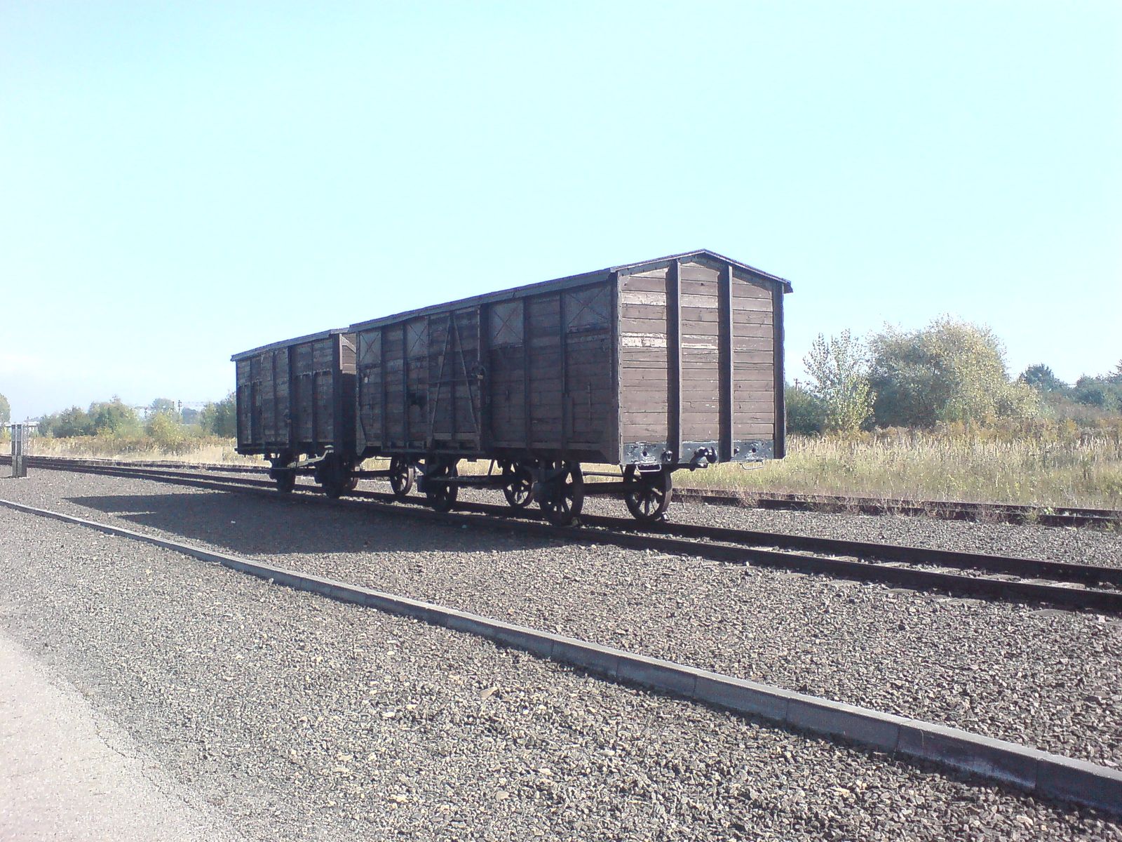 Railway wagons at the Auschwitz-Birkenau memorial